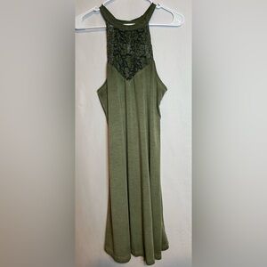 Mudd Olive Green Lace Halter Dress
